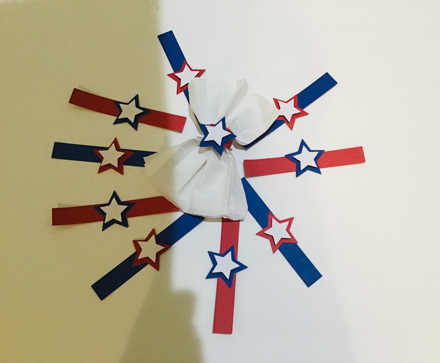 Stars and Stripes Heavy Duty Paper Napkin Rings Set of 10