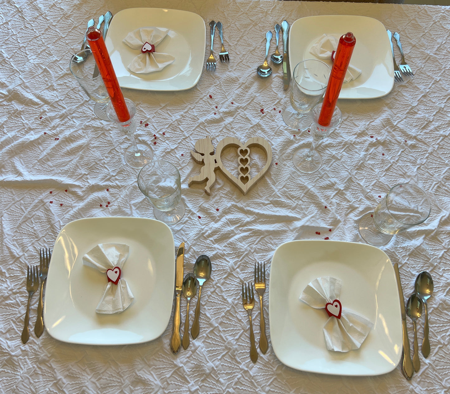 Red Heart Napkin Rings Set of 10 Romantic Valentines Day Dinner at Home