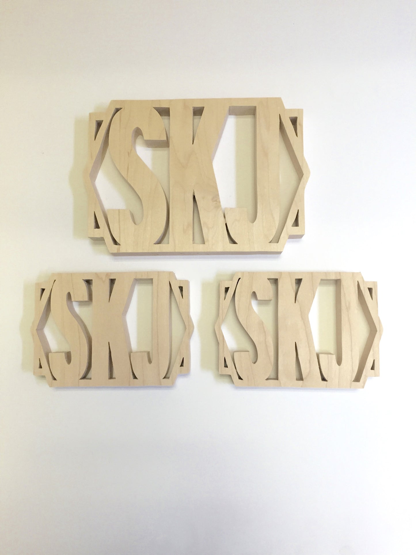 Block Letter Monogram Kitchen Trivet 3 Piece Set