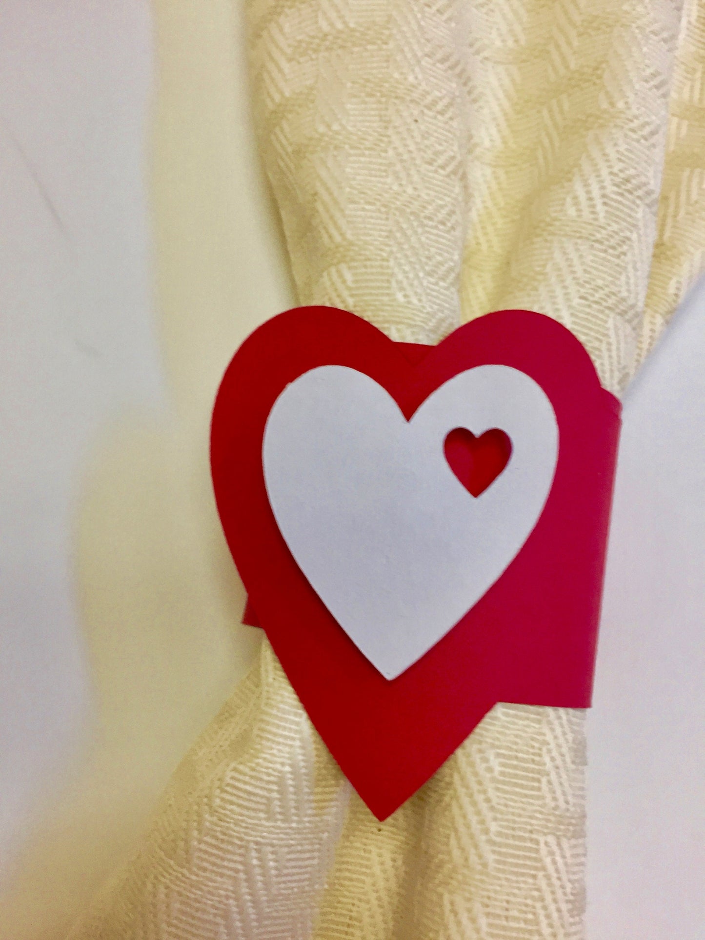 Large Heart Party Decor Napkin Rings Red Set of 6