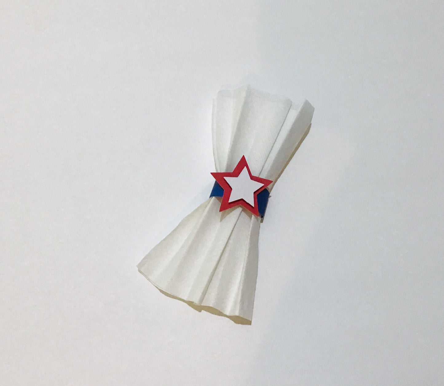 Napkin Rings Red, White and Blue Heavy Duty Paper Patriotic Set of 10 July 4th Labor Day Memorial Day Veterans Day