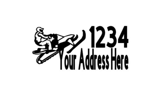 Snowmobile Mailbox Decal v3 Set of 2