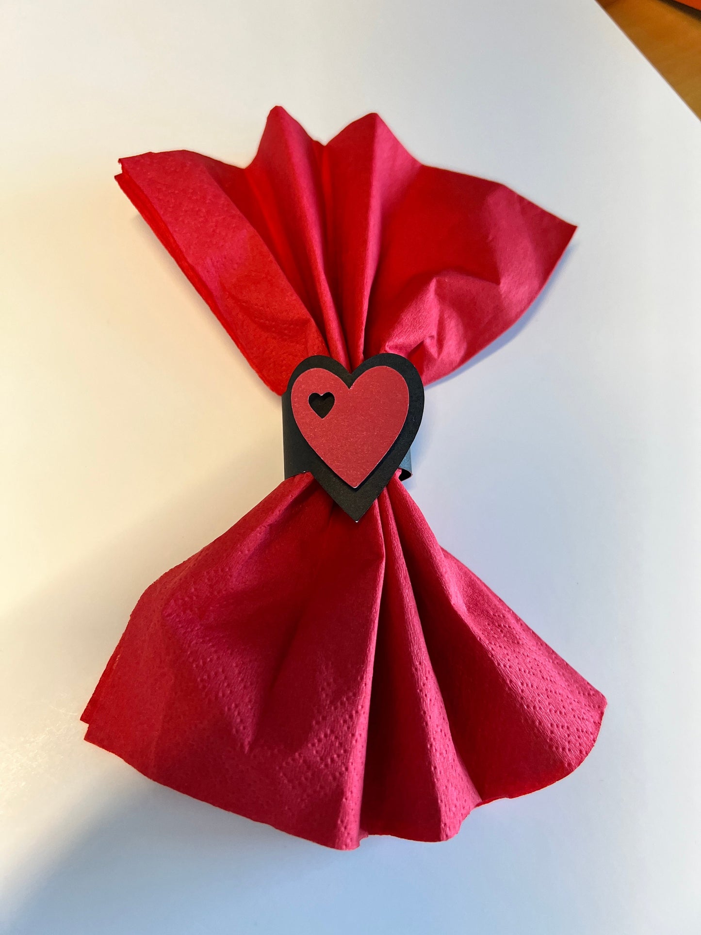 Black Heart Cardstock Napkin Rings Set of 10