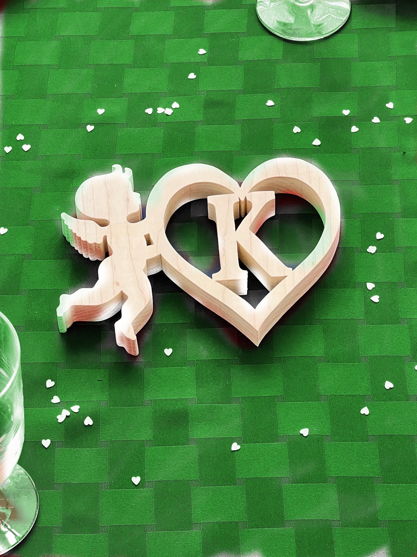 Valentine's Day Trivet for Dinner at Home Cupid and Hearts Personalized