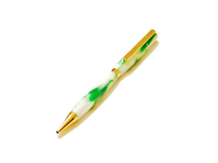 Shamrock Green and White Swirled Pen