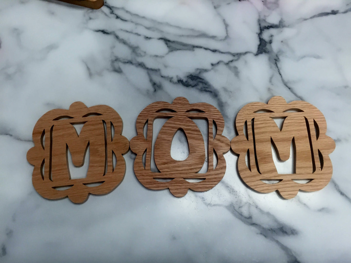 Oak Wooden Kitchen Alphabet Letter Trivet