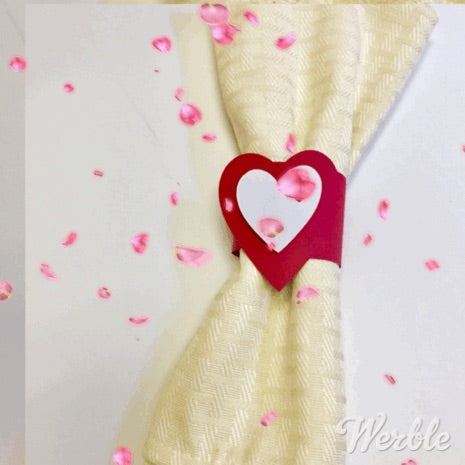 Large Heart Napkin Rings Set of 6
