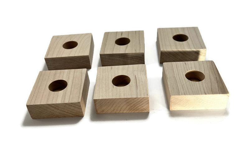 Unfinished Candle Taper Holders Set of 6
