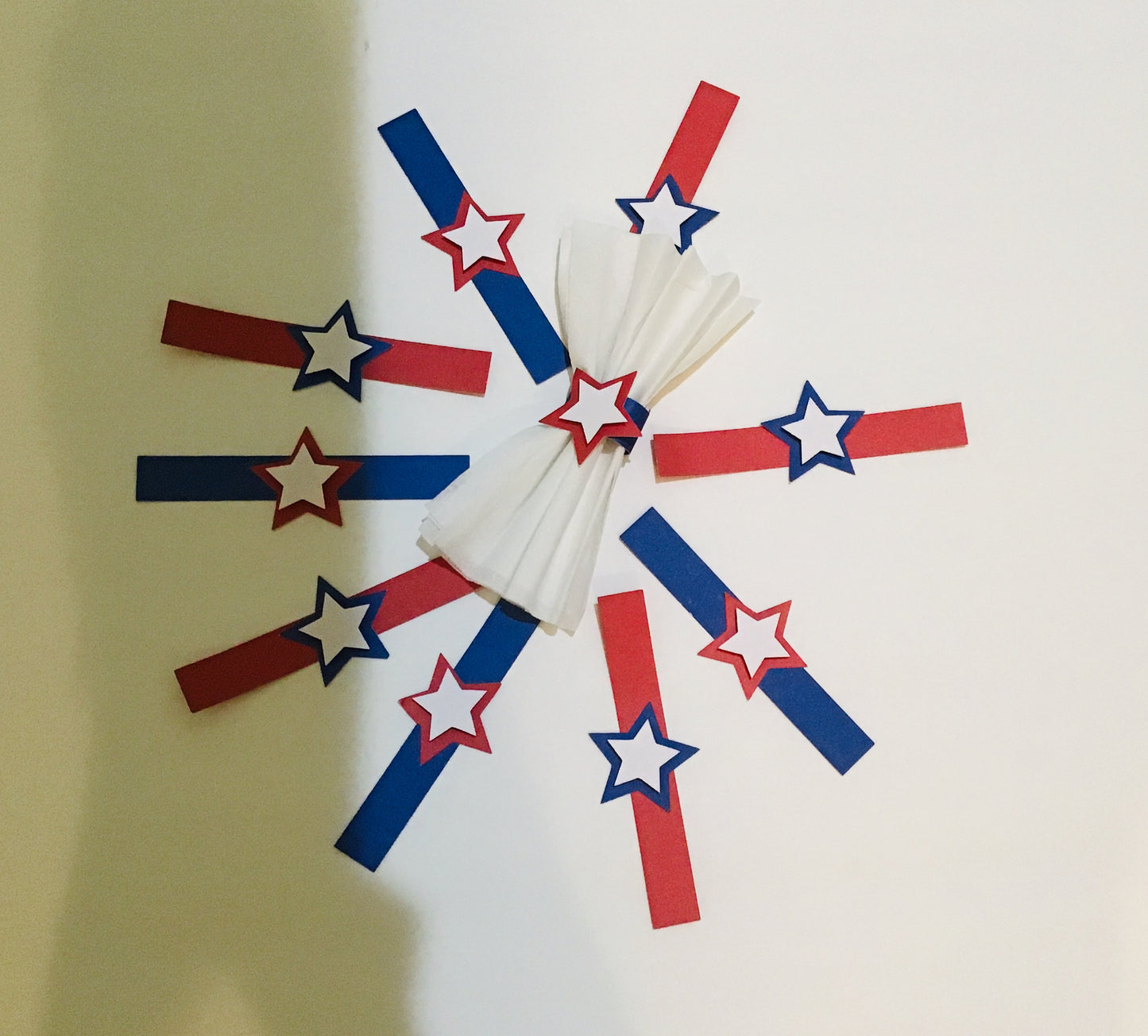Stars and Stripes Heavy Duty Paper Napkin Rings Set of 10