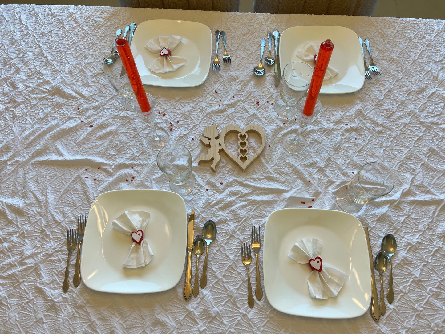 Red Heart Napkin Rings Set of 10 Romantic Valentines Day Dinner at Home