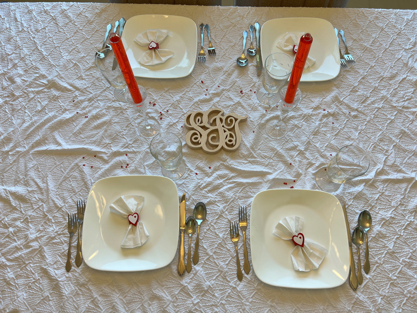 Red Heart Napkin Rings Set of 10 Romantic Valentines Day Dinner at Home