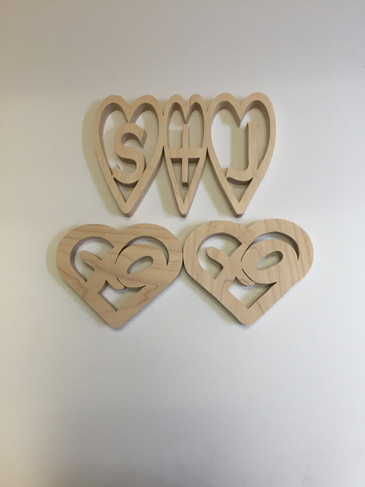 Personalized Hearts Trivet 3 Piece Set