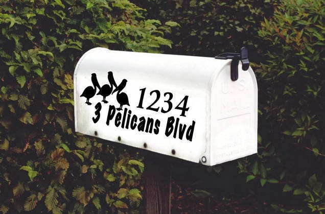 Pelican Mailbox Decal Set of 2