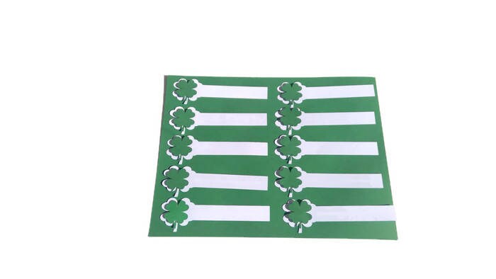 St Patricks Shamrock 4 Leaf Clover Irish White Napkin RingsGreen Clovers Set of 10