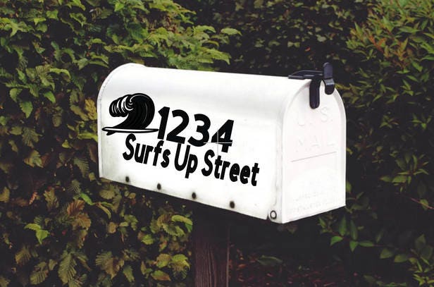 Surfing Mailbox Decal Decor Set of 2