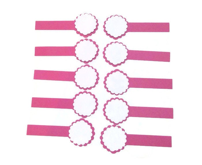 Party Decor Napkin Rings Bright Pink Set of 10