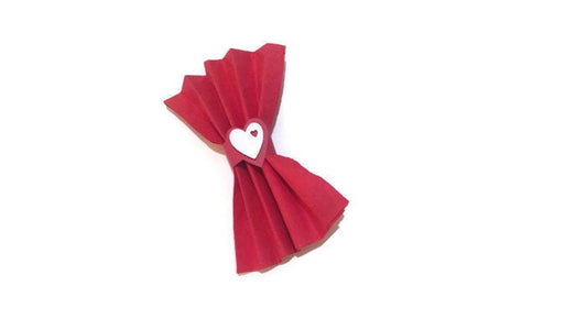 Napkin Rings Heart Shaped Party Decor Red Set of 10