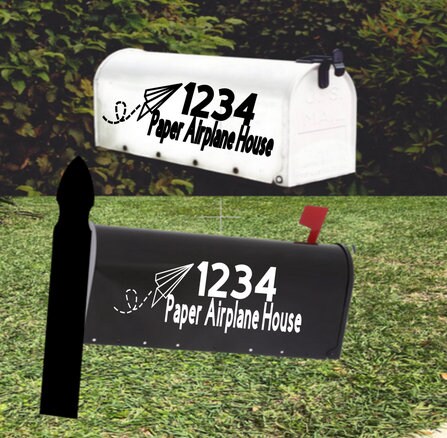Paper Airplane Mailbox Decal Set of 2