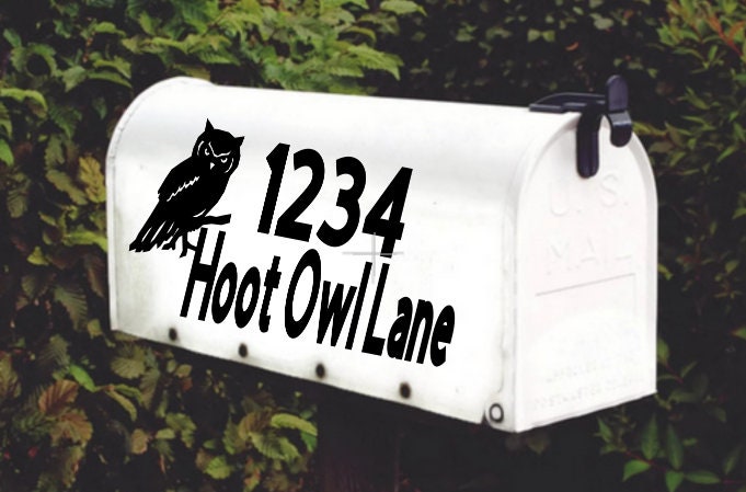 Owl Mailbox Decal Gift Set of 2