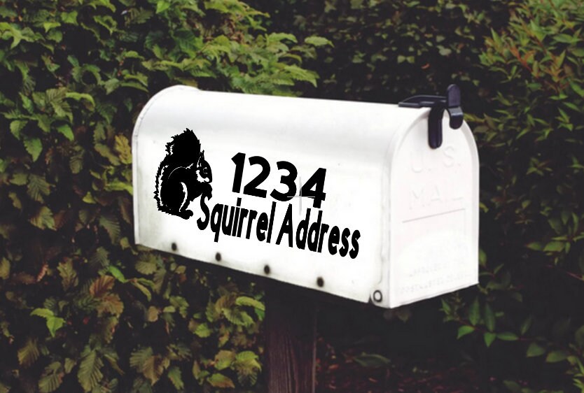 Squirrel Mailbox Decal Set of 2
