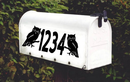 Owl House Numbers Mailbox Decal Door Decor Set of 2
