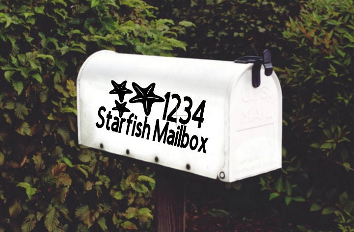 Starfish Mailbox Decal Outdoor Decor Set of 2