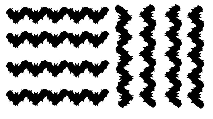Bat Vinyl Strip for your DIY Projects for Goth Decor or Halloween Set of 16