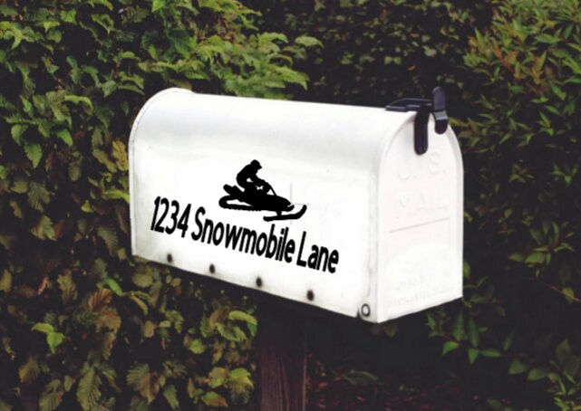 Snowmobile Mailbox Decal Set of 2