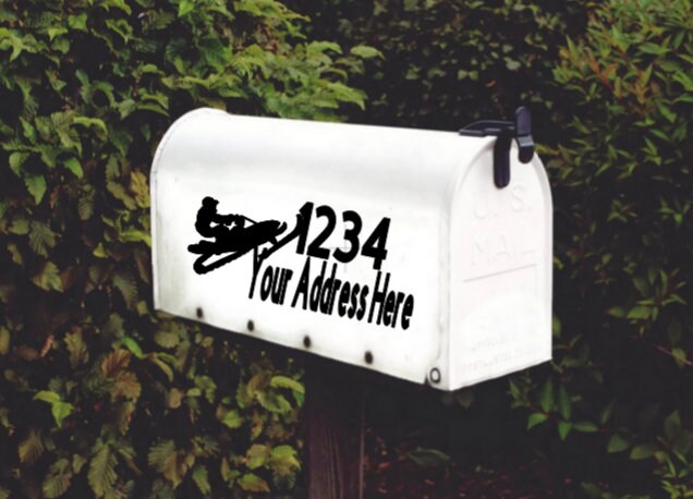 Snowmobile Mailbox Decal v2 Set of 2