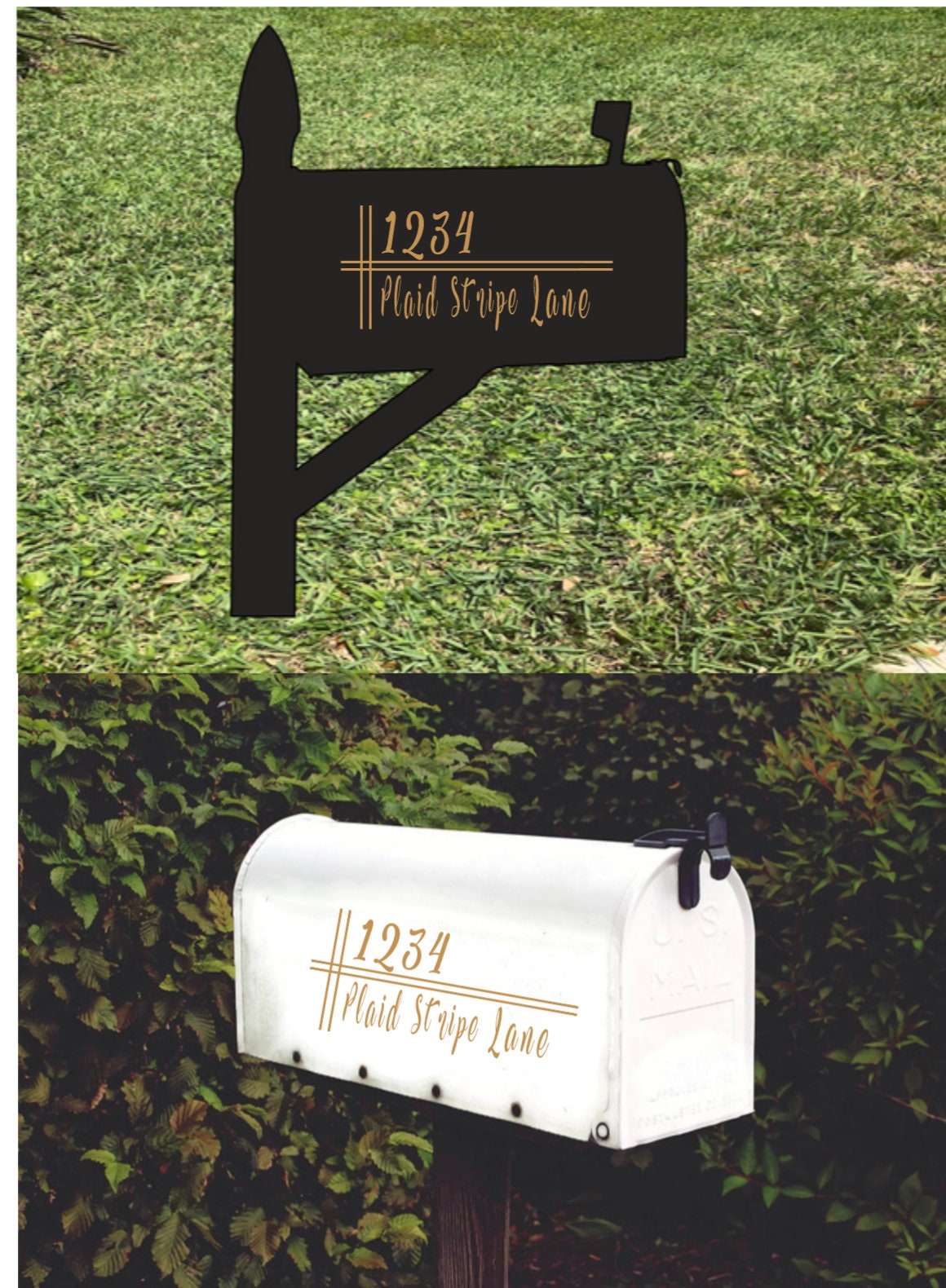 Stripe Mailbox Decal Decor Set of 2
