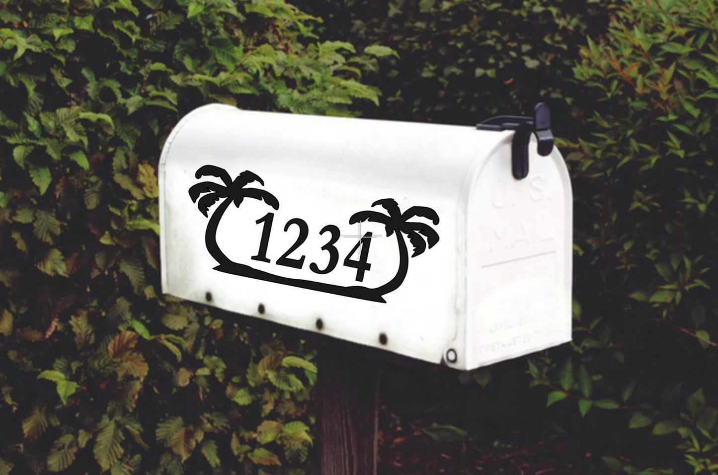 Palm Tree Tropical House Number Decals Set of 2