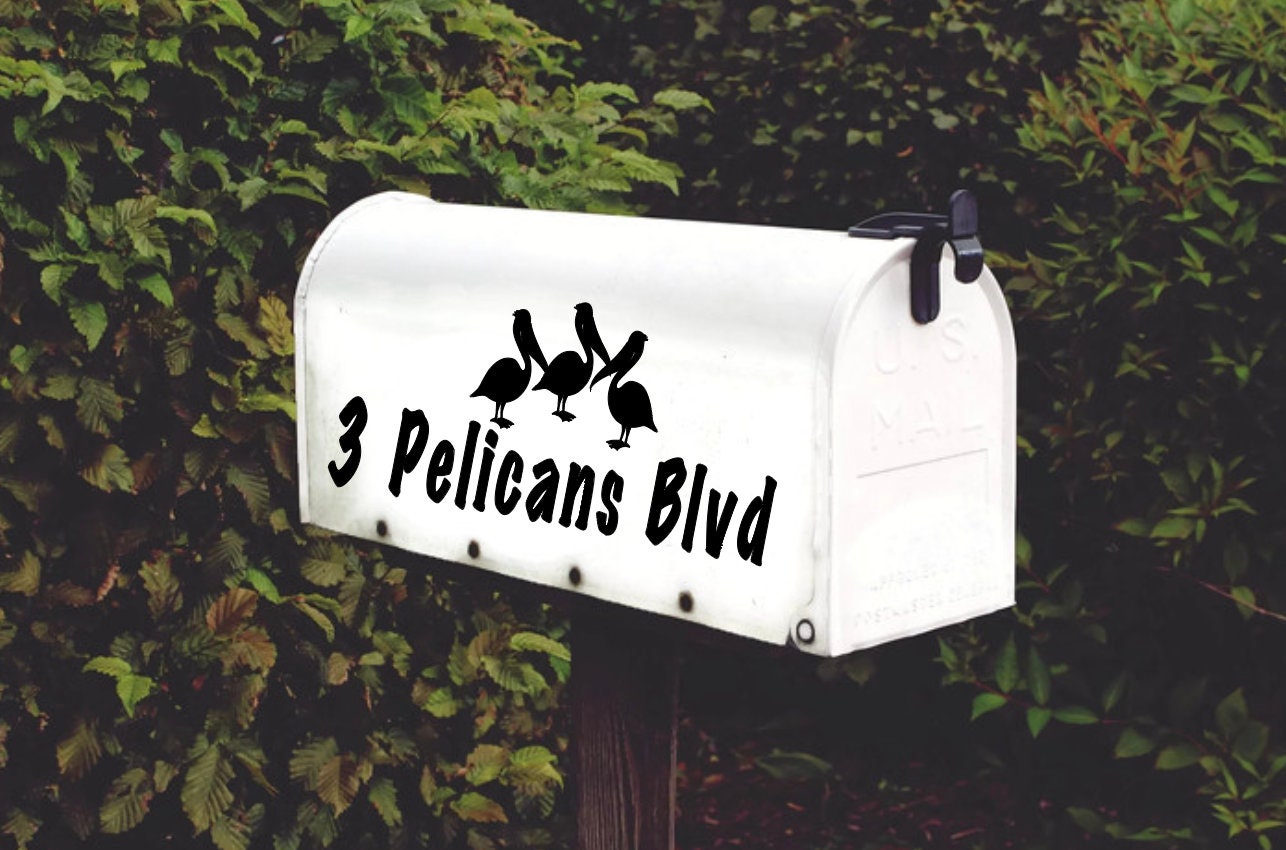Pelican Mailbox Decal Set of 2 v2