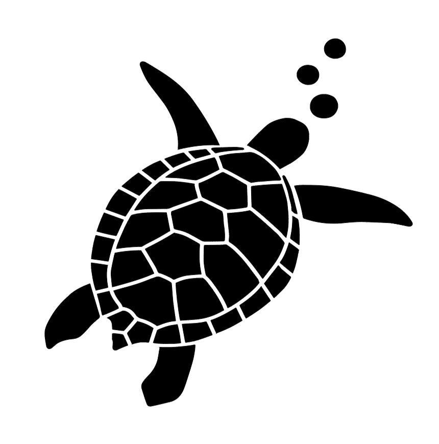 Turtle with Bubbles Vinyl Decal