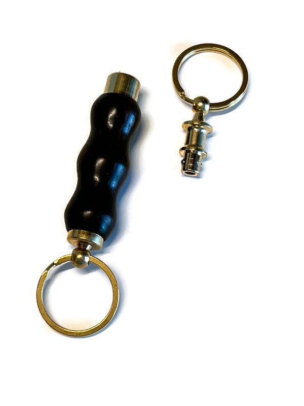 Wood Keyring with Valet Key Pull Apart in Gold Tone Finish